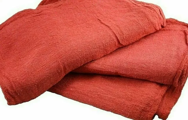 2500 Pack New Industrial Commercial Standard Red Shop Cleaning Towel Rags