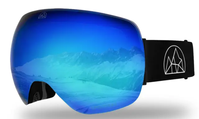Ourea Optics Brazier Magnetic Lens Ski Goggles - Black Frame & Black Logo Strap