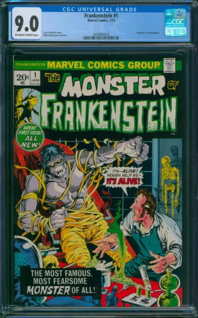 Monster of Frankenstein #1 CGC 9.0 VF/NM OwWp Marvel 1973 Mike Ploog Cover & Art