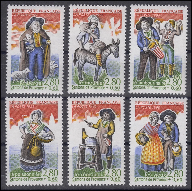 3118-3123 Ländliche Krippenfiguren / Crib Figures, 6 Werte, Satz komplett **