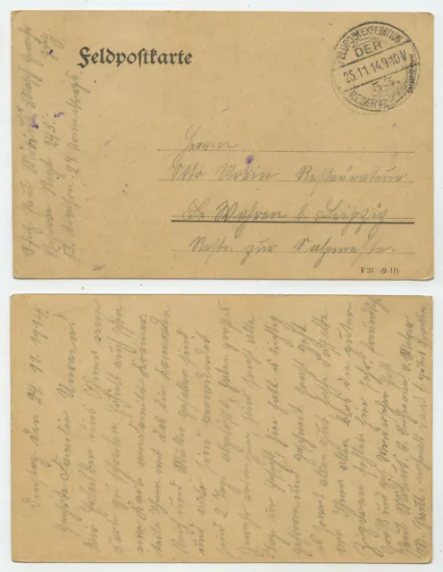 97338 - Postal de campaña - 25.11.1914 según Whahren b. Leipzig