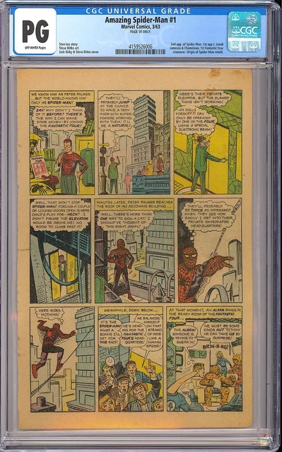 Amazing Spider-Man #1 (Page 10 Only) 2nd App Spider-Man Stan Lee Marvel 1963 CGC