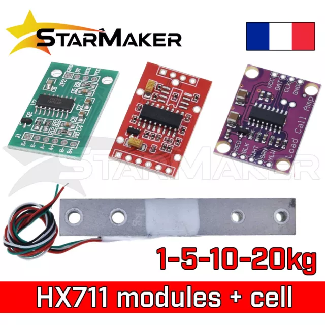 HX711 Module capteur poids pression 24-bit et sonde 1 5 10 20 kg