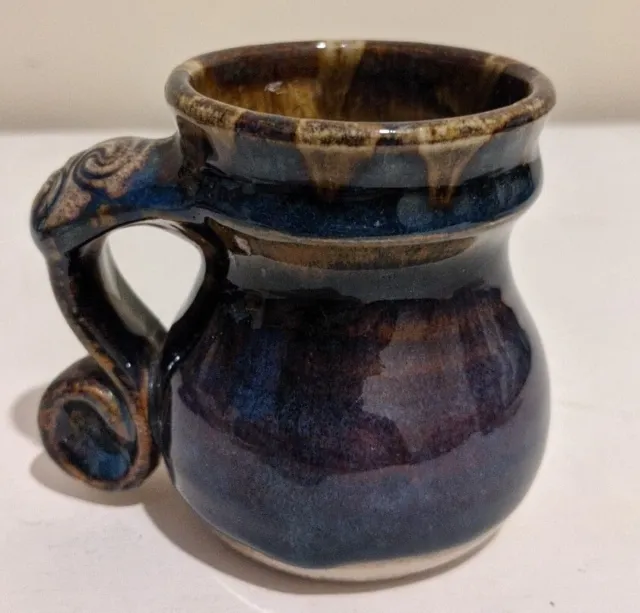 Vintage Studio Art Colm De Ris Irish Pottery Blue/Brown/Tankard / Cup / Pitcher