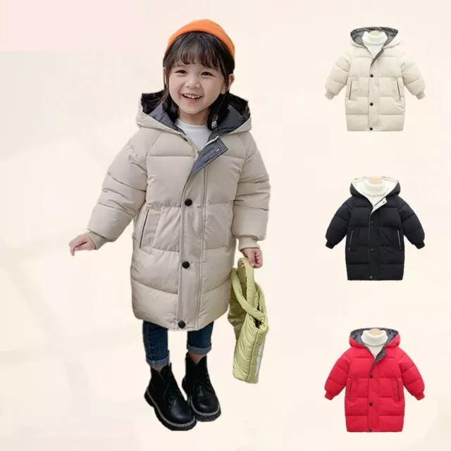 Coat Children Winter Down Mid-length Boys Girls Puffer Jacket Thicking Warm Kids