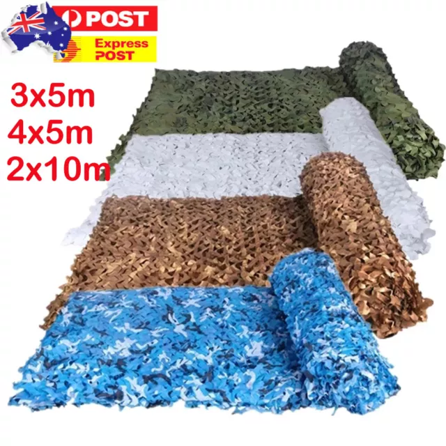 2mX10m Net Camo Woodland Camping Hide Hunting Camouflage Netting Mesh Army TOP