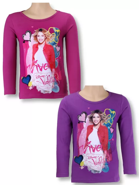 Top Shirt langarm Oberteil Pullover Mädchen Disney Violetta lila 104 - 152 #32