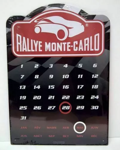 Calendrier aimanté Rallye de Monte Carlo - Plaque décorative en métal