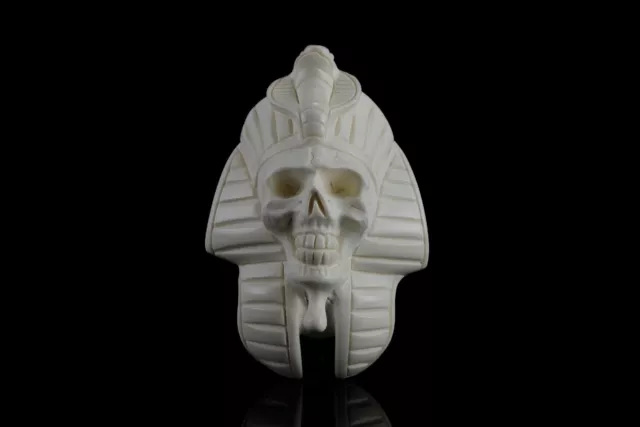 King Tut,Egyptian Pharaoh Skull Pipe By Altay,block Meerschaum New W Case#639