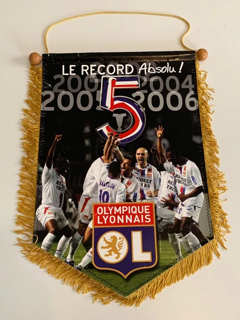 Très grand Fanion Olympique Lyonnais rare vintage - Collection