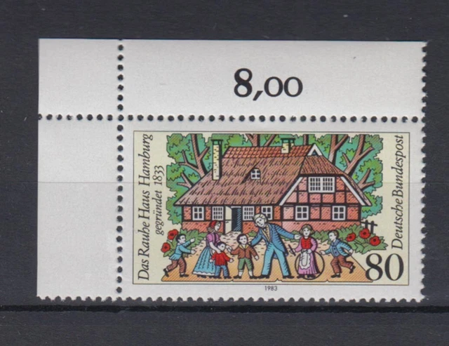 Bund 1186 Eckrand links oben Das Rauhe Haus Hamburg 80 Pf postfrisch