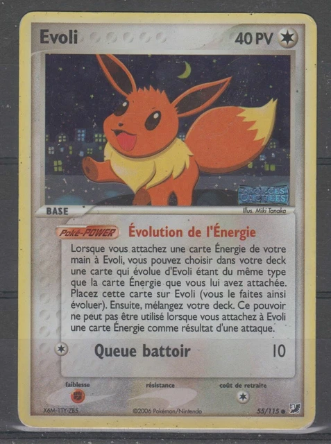 CARTE POKEMON - Evoli 55/115 Holo (Logo Forces Cachées) VF
