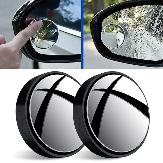 2 Miroirs D'Angle Mort Pour Voiture - Adhésif 3M - Vision Grand Angle - Réglables à 360°