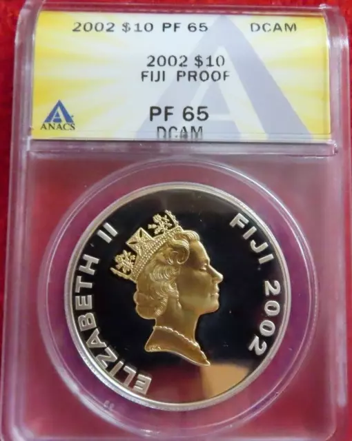 2002 Fiji $10 Westminster Abbey Choirers Gold Gilt Silver Proof Coin NGC PR PF65