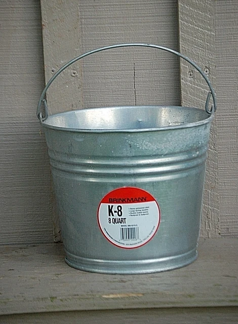 NEW Brinkmann 8 Qt. Galvanized Bucket Steampunk Art Water Lawn Garden Flower Pot
