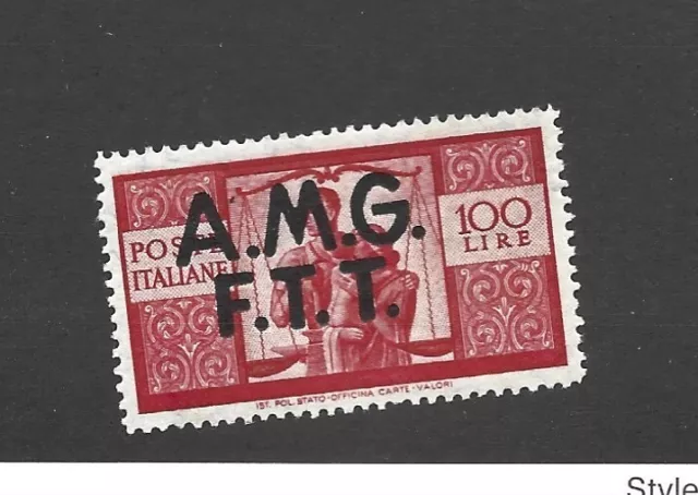 Trieste Zone A Scott 14 Unused Hinged, Paper Adhesion 2019 cv $55