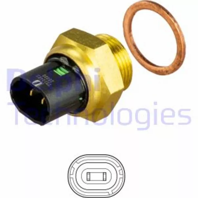 DELPHI Sensor Kühlmitteltemperatur schwarz für Renault Kangoo KC0/1_ FC0/1_