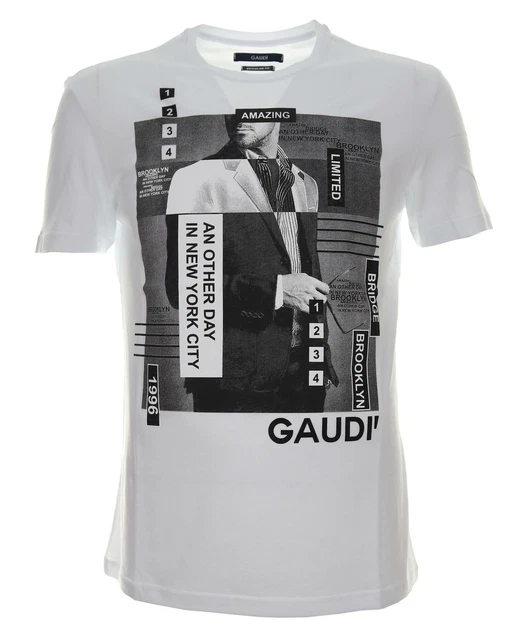 GAUD T SHIRT BIANCA PREZZO LISTINO 30 TG 3XL maglietta uomo con