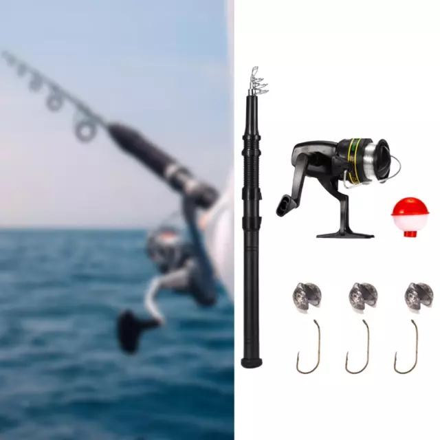 Portable Reel and Fishing Rod Combo and Line for Bass Travel River Trout Sea