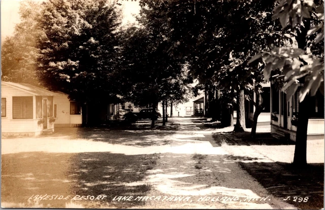 Real Photo Postcard Lakeside Resort at Lake Macatawa in Holland, Michigan