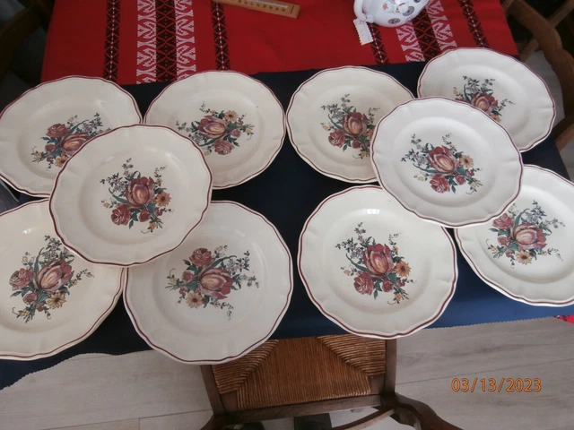 10 assiettes plates digoin sarreguemines lorraine