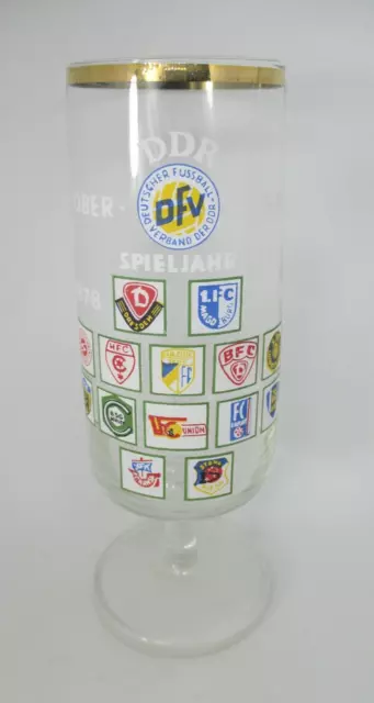 DDR Dfv Fútbol Memorabilia Vaso de Cerveza Oberliga Juego Año 1978/1979