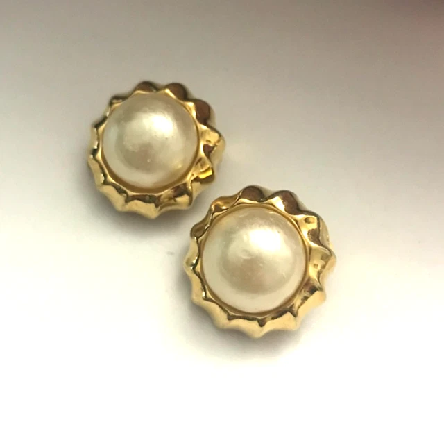 Lot De Boucles D'oreilles Clips Vintage Années 80 - Métal Doré - Sans Marque