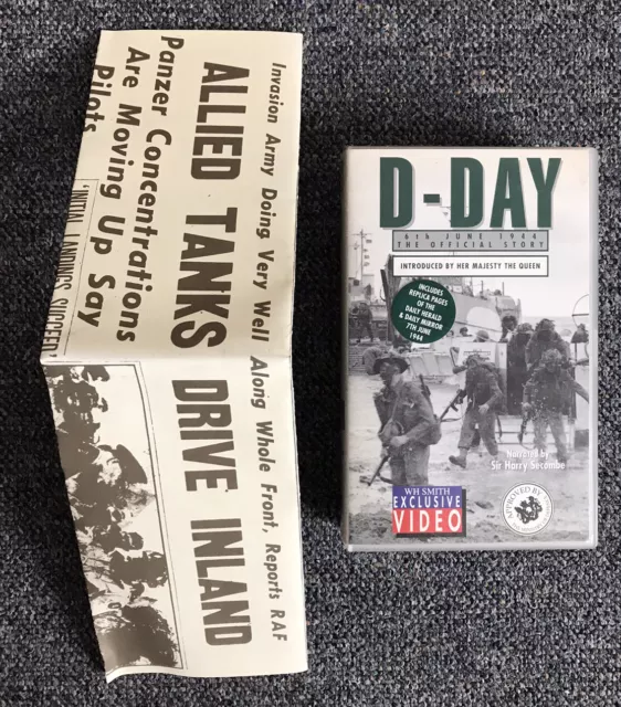 D-Day 6th June 1944 - The Official Story - VHS Video Includes Replica Newspaper