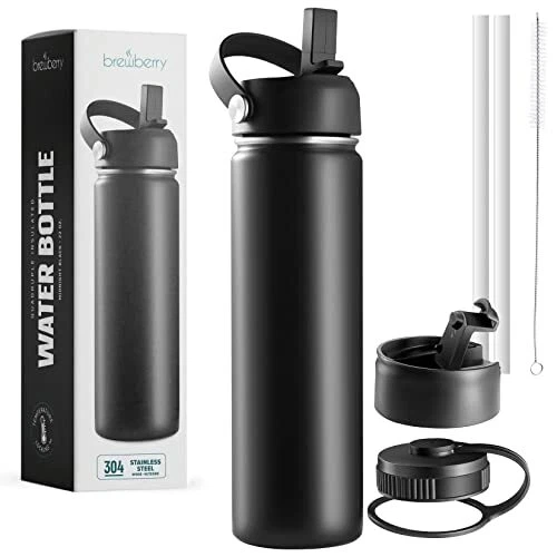 Brewberry Sports Bottle and Travel Mug for Hot and Cold Beverages, Wide Mouth...