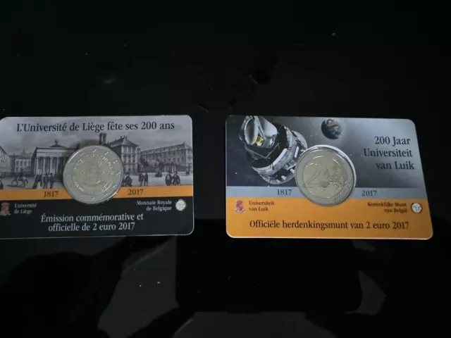 Belgien 2017 Coincard 2 Euro Gedenkmünze - Universität Lüttich / Liege flämisch