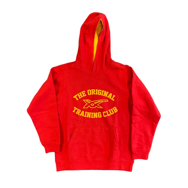 Felpa con cappuccio da allenamento per bambini Asics (taglia 13-14y) rossa e gialla pullover