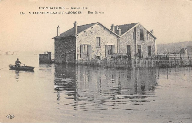 94 - VILLENEUVE SAINT GEORGES - SAN42770 - Inondations - Janvier 1910 - Rue Der