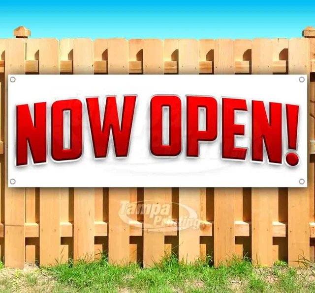 NOW OPEN ADVERTISING Vinyl Banner Flag Sign Many Sizes Available £29.76 ...