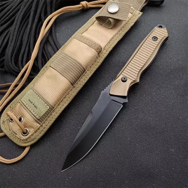 New 154CM Steel Aluminum Handle Full Tang Tactics Survival Hunting Knife 140BK