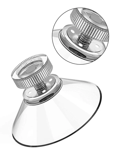 Ventose In PVC Con Vite E Tappo In Acciaio Inox - 44 Mm, 12 Pezzi - Extra Forti Per Vetro E Superfici Lisce - 3