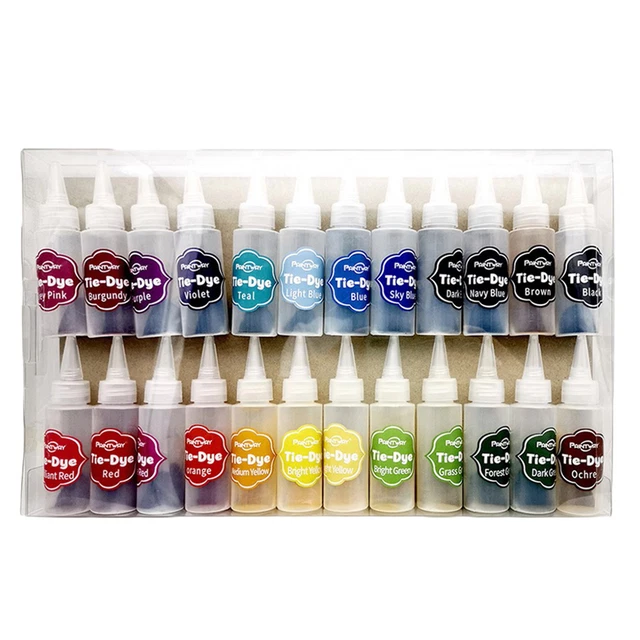 1 juego de 24 colores pinturas textiles de tela convenientes fáciles de usar colores de tinte de un solo paso