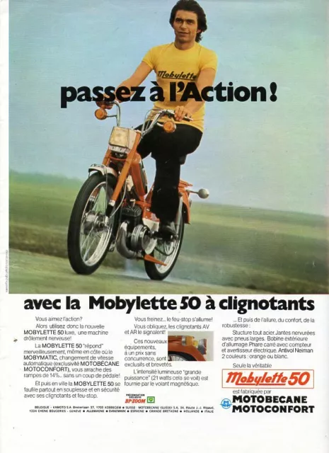 MOBYLETTE 50 de MOTOBECANE => coupure de presse 1 PAGE 1973 / CLIPPING