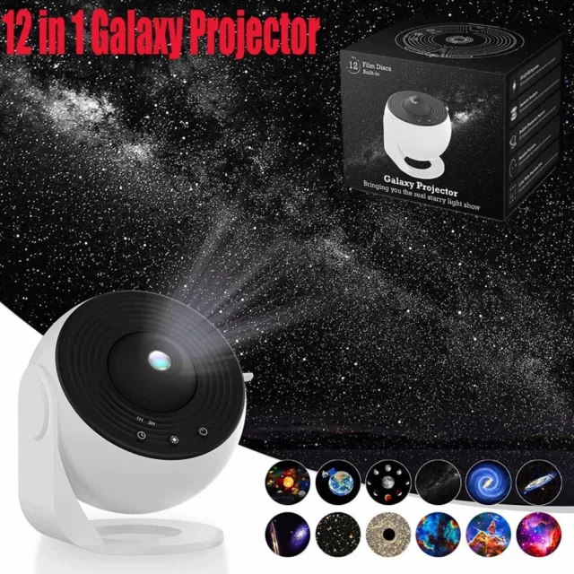 2023 New LED Planetarium Galaxy Starry Sky Projector Night Light 12 Film Lamp