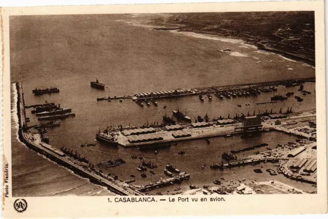 CPA AK MAROC CASABLANCA - Le Port vu en avion (190058)