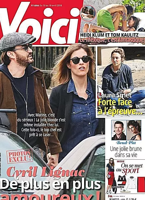 Voici*13/4/2018*Neuf*Laura Smet*Cyril Lignac*Brad Pitt 1 Brune Dans Sa Vie*Sport