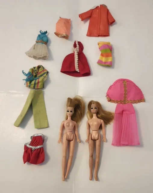 2 Vintage 1970's Dawn Dolls With Clothes