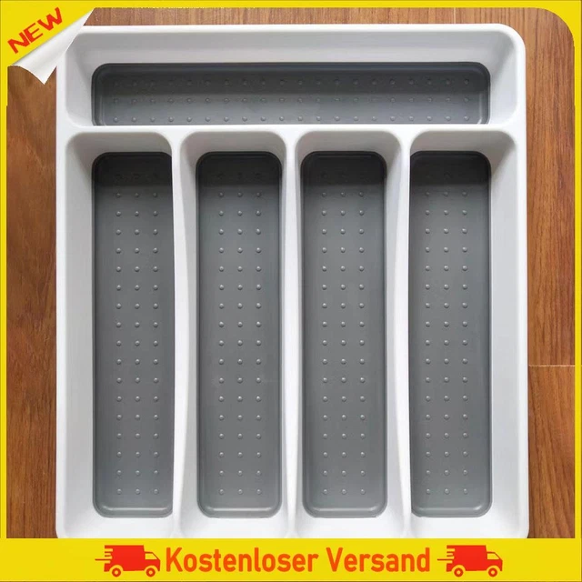 Silverware Tray with Non-slip TPR Linings for Kitchen Drawer for Spoon and Fork