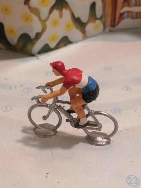 Figurine Playmobil Vintage - Coureur Cycliste Et Vélo - Set City Life 3846 (1996)