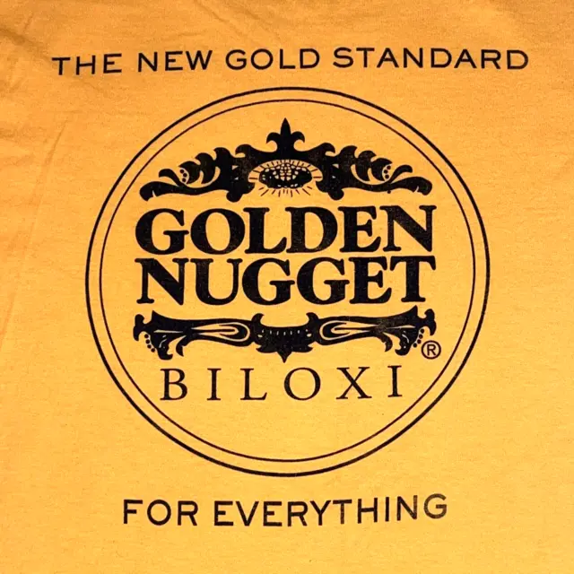 Golden Nugget Biloxi T-Shirt Double Sided Casino Mississippi Yellow Size L