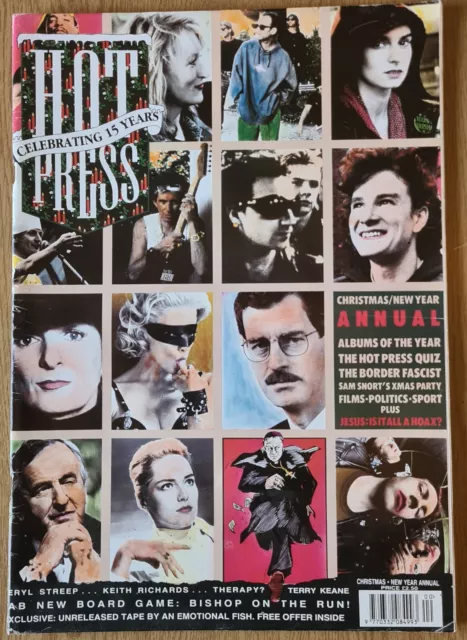 Hot Press Magazine, NEW YEAR ANNUAL, JOHN PRINE, U2, MERYL STREEP, THE PALE 1993