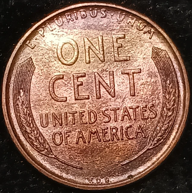 1909-P V.D.B. Philidephia Mint Lincoln Wheat One Cent Penny~Toned Uncirculated