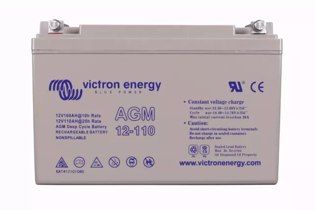 Batterie décharge lente camping car bateau AGM Victron 12v 110ah  BAT412101084