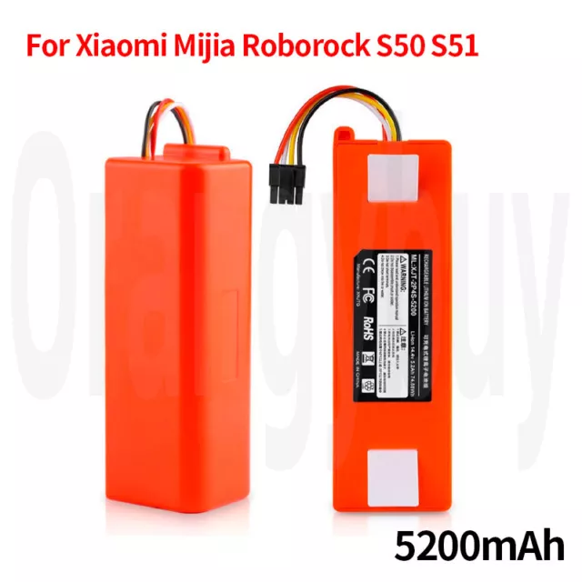 5200mah Battery For Xiaomi Robot Vacuum Cleaner Roborock S50 S51 S55 T4 T6 New