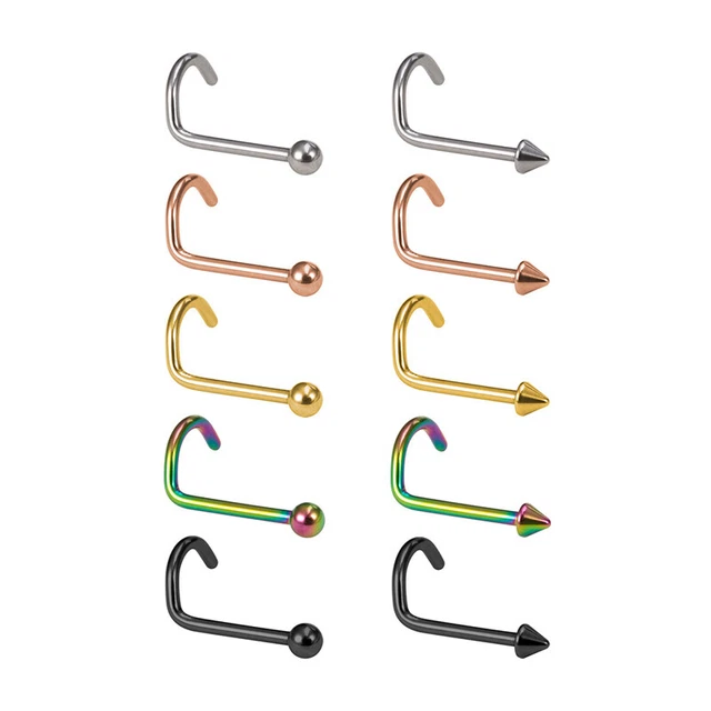 5 pz borchie naso acciaio inox perno naso anello corpo narice gioiello $v