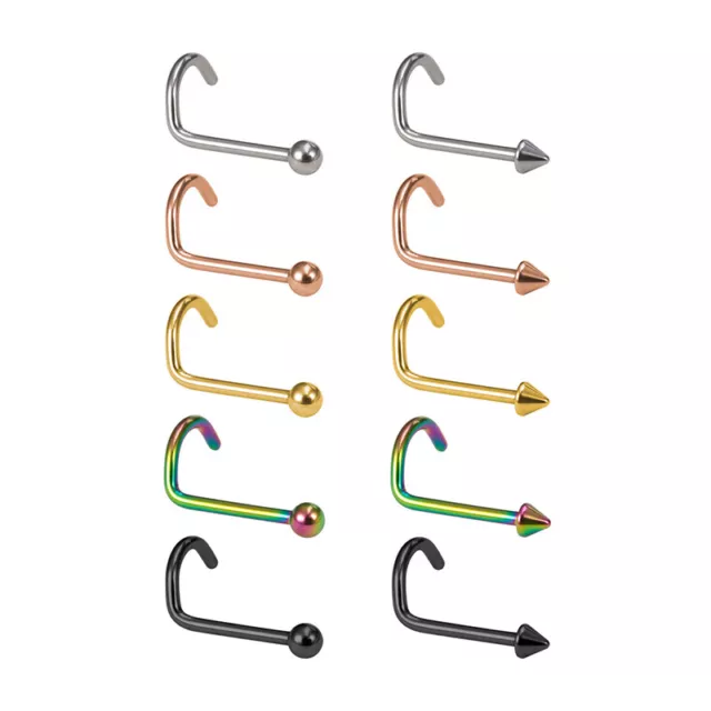 5Pc Nose Stud Stainless Steel Nose Piercing Nose Ring Nostril Body Jewe,SA